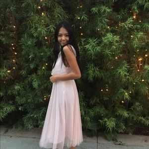 pink tulle long dress !!